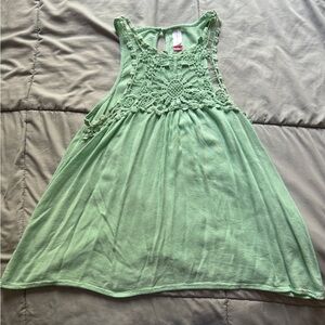 Mint Green Sleeveless Crochet Top - Size M